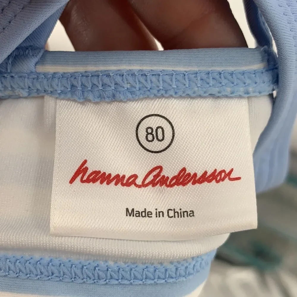 Hanna Andersson Blue/White Striped‎ Bikini Top Sz80